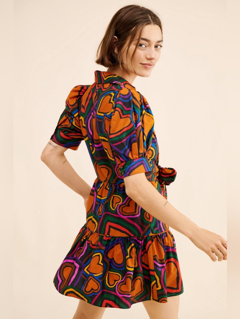 FARM Rio Short-Sleeve Bow-Front Mini Dress - Picture 2 of 6
